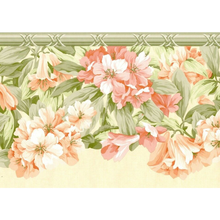 August Grove Dolcie Flowers on Vine 15' L x 10.1" W Wallpaper Border